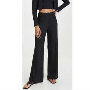 Enza Costa Ribbed Straight Leg Pants Black Size S